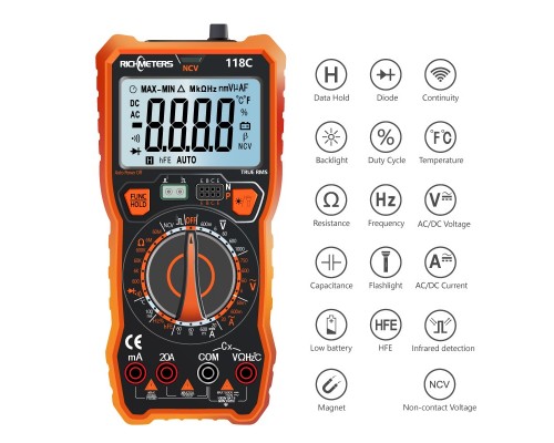 RICHMETERS RM118С True-RMS цифровий мультиметр 6000 відліків
