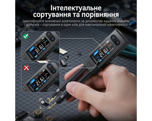 Измерительный смарт-пинцет Fnirsi LCR-ST2 (100 кГц) – обновленный LCR-метр
