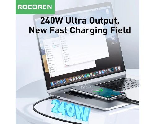 Кабель Rocoren USB TYPE-C - USB TYPE-C PD3.1  240 Вт длинной 2 метра для паяльника Pinecil V2 TS101