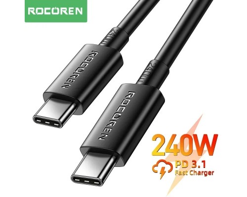 Кабель Rocoren USB TYPE-C - USB TYPE-C PD3.1  240 Вт длинной 2 метра для паяльника Pinecil V2 TS101