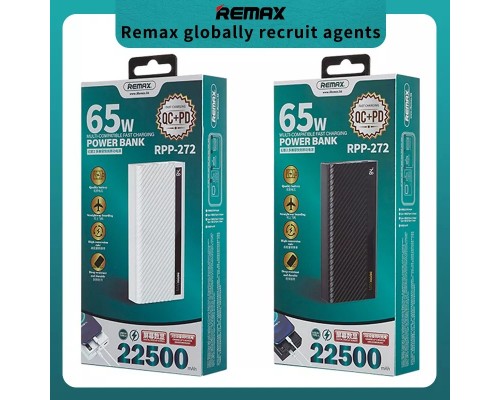 Портативный аккумулятор (повербанк) Remax RPP-272 мощностью 65 ВТ 22500 мАч для паяльника TS101 TS80P Pinecil 